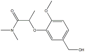 2-[5-(hydroxymethyl)-2-methoxyphenoxy]-N,N-dimethylpropanamide Struktur