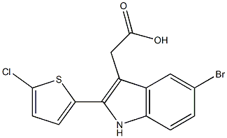 2-[5-bromo-2-(5-chlorothiophen-2-yl)-1H-indol-3-yl]acetic acid Struktur