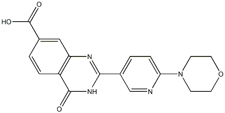 2-[6-(morpholin-4-yl)pyridin-3-yl]-4-oxo-3,4-dihydroquinazoline-7-carboxylic acid Struktur