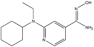 2-[cyclohexyl(ethyl)amino]-N'-hydroxypyridine-4-carboximidamide Struktur