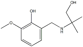 2-{[(1-hydroxy-2-methylpropan-2-yl)amino]methyl}-6-methoxyphenol Struktur