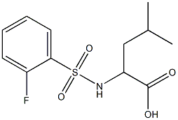 2-{[(2-fluorophenyl)sulfonyl]amino}-4-methylpentanoic acid Struktur