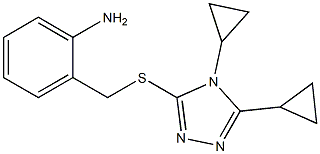 2-{[(4,5-dicyclopropyl-4H-1,2,4-triazol-3-yl)sulfanyl]methyl}aniline Struktur