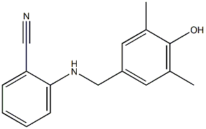 2-{[(4-hydroxy-3,5-dimethylphenyl)methyl]amino}benzonitrile Struktur