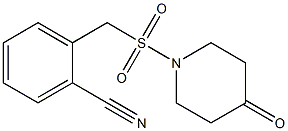 2-{[(4-oxopiperidine-1-)sulfonyl]methyl}benzonitrile Struktur