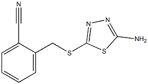 2-{[(5-amino-1,3,4-thiadiazol-2-yl)sulfanyl]methyl}benzonitrile Struktur