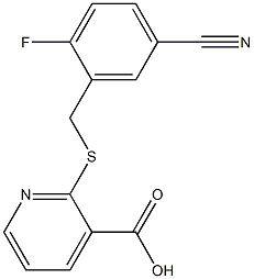 2-{[(5-cyano-2-fluorophenyl)methyl]sulfanyl}pyridine-3-carboxylic acid Struktur