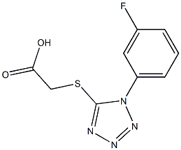 2-{[1-(3-fluorophenyl)-1H-1,2,3,4-tetrazol-5-yl]sulfanyl}acetic acid Struktur