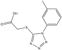 2-{[1-(3-methylphenyl)-1H-1,2,3,4-tetrazol-5-yl]sulfanyl}acetic acid Struktur