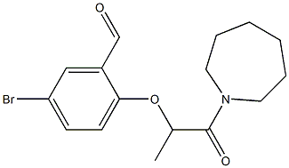 2-{[1-(azepan-1-yl)-1-oxopropan-2-yl]oxy}-5-bromobenzaldehyde Struktur