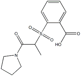 2-{[1-oxo-1-(pyrrolidin-1-yl)propane-2-]sulfonyl}benzoic acid Struktur