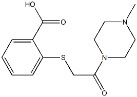 2-{[2-(4-methylpiperazin-1-yl)-2-oxoethyl]sulfanyl}benzoic acid Struktur