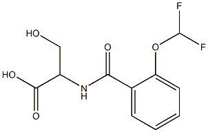 2-{[2-(difluoromethoxy)phenyl]formamido}-3-hydroxypropanoic acid Struktur