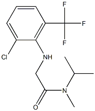 2-{[2-chloro-6-(trifluoromethyl)phenyl]amino}-N-methyl-N-(propan-2-yl)acetamide Struktur