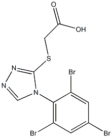 2-{[4-(2,4,6-tribromophenyl)-4H-1,2,4-triazol-3-yl]sulfanyl}acetic acid Struktur