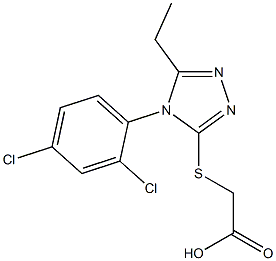 2-{[4-(2,4-dichlorophenyl)-5-ethyl-4H-1,2,4-triazol-3-yl]sulfanyl}acetic acid Struktur