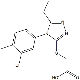 2-{[4-(3-chloro-4-methylphenyl)-5-ethyl-4H-1,2,4-triazol-3-yl]sulfanyl}acetic acid Struktur