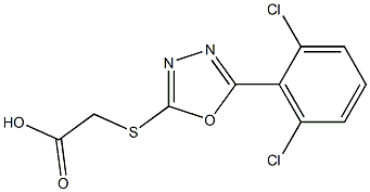 2-{[5-(2,6-dichlorophenyl)-1,3,4-oxadiazol-2-yl]sulfanyl}acetic acid Struktur