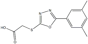 2-{[5-(3,5-dimethylphenyl)-1,3,4-oxadiazol-2-yl]sulfanyl}acetic acid Struktur