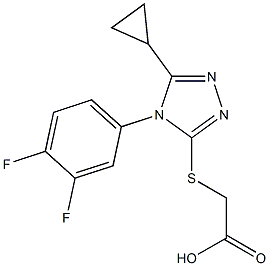 2-{[5-cyclopropyl-4-(3,4-difluorophenyl)-4H-1,2,4-triazol-3-yl]sulfanyl}acetic acid Struktur