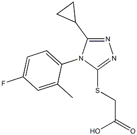 2-{[5-cyclopropyl-4-(4-fluoro-2-methylphenyl)-4H-1,2,4-triazol-3-yl]sulfanyl}acetic acid Struktur