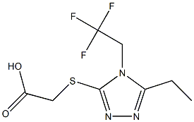 2-{[5-ethyl-4-(2,2,2-trifluoroethyl)-4H-1,2,4-triazol-3-yl]sulfanyl}acetic acid Struktur