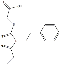 2-{[5-ethyl-4-(2-phenylethyl)-4H-1,2,4-triazol-3-yl]sulfanyl}acetic acid Struktur