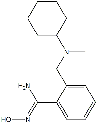 2-{[cyclohexyl(methyl)amino]methyl}-N'-hydroxybenzenecarboximidamide Struktur