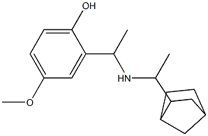 2-{1-[(1-{bicyclo[2.2.1]heptan-2-yl}ethyl)amino]ethyl}-4-methoxyphenol Struktur