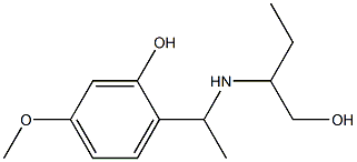 2-{1-[(1-hydroxybutan-2-yl)amino]ethyl}-5-methoxyphenol Struktur