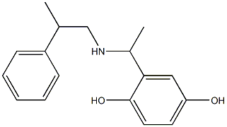 2-{1-[(2-phenylpropyl)amino]ethyl}benzene-1,4-diol Struktur