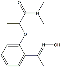 2-{2-[1-(hydroxyimino)ethyl]phenoxy}-N,N-dimethylpropanamide Struktur