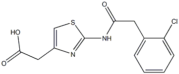 2-{2-[2-(2-chlorophenyl)acetamido]-1,3-thiazol-4-yl}acetic acid Struktur