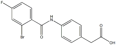 2-{4-[(2-bromo-4-fluorobenzene)amido]phenyl}acetic acid Struktur