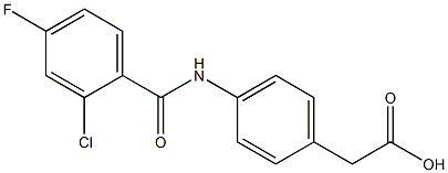 2-{4-[(2-chloro-4-fluorobenzene)amido]phenyl}acetic acid Struktur