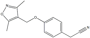 2-{4-[(3,5-dimethyl-1,2-oxazol-4-yl)methoxy]phenyl}acetonitrile Struktur