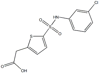 2-{5-[(3-chlorophenyl)sulfamoyl]thiophen-2-yl}acetic acid Struktur