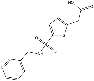 2-{5-[(pyridin-3-ylmethyl)sulfamoyl]thiophen-2-yl}acetic acid Struktur