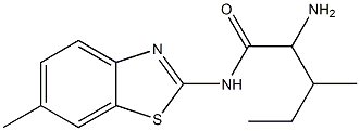 2-amino-3-methyl-N-(6-methyl-1,3-benzothiazol-2-yl)pentanamide Struktur