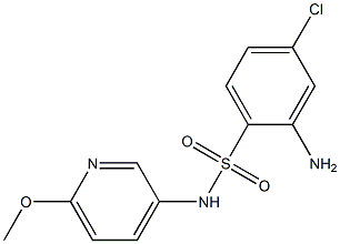 2-amino-4-chloro-N-(6-methoxypyridin-3-yl)benzene-1-sulfonamide Struktur