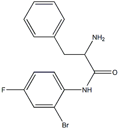 2-amino-N-(2-bromo-4-fluorophenyl)-3-phenylpropanamide Struktur