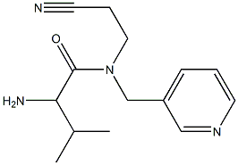 2-amino-N-(2-cyanoethyl)-3-methyl-N-(pyridin-3-ylmethyl)butanamide Struktur