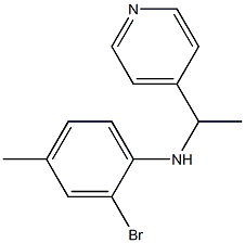 2-bromo-4-methyl-N-[1-(pyridin-4-yl)ethyl]aniline Struktur