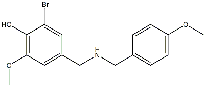 2-bromo-6-methoxy-4-({[(4-methoxyphenyl)methyl]amino}methyl)phenol Struktur