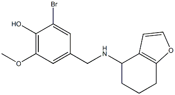 2-bromo-6-methoxy-4-[(4,5,6,7-tetrahydro-1-benzofuran-4-ylamino)methyl]phenol Struktur