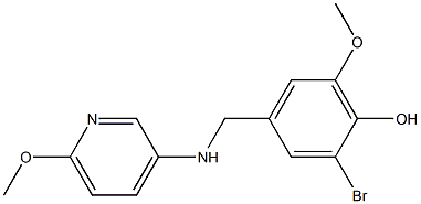 2-bromo-6-methoxy-4-{[(6-methoxypyridin-3-yl)amino]methyl}phenol Struktur