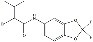 2-bromo-N-(2,2-difluoro-2H-1,3-benzodioxol-5-yl)-3-methylbutanamide Struktur