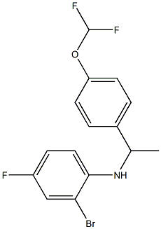 2-bromo-N-{1-[4-(difluoromethoxy)phenyl]ethyl}-4-fluoroaniline Struktur