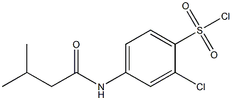 2-chloro-4-(3-methylbutanamido)benzene-1-sulfonyl chloride Struktur