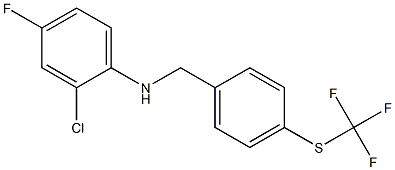 2-chloro-4-fluoro-N-({4-[(trifluoromethyl)sulfanyl]phenyl}methyl)aniline Struktur